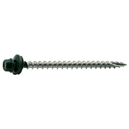 Buildright Self-Drilling Screw, #10 x 3 in, Painted Steel Flange Hex Head External Hex Drive, 50 PK 51841